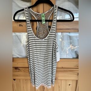 Honeydew Intimates Striped Tank Top in Gray and White